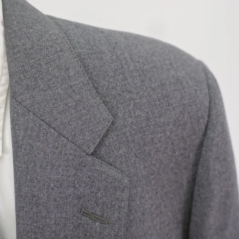 Hart Schaffner Marx Wool Gray‎ 2 Piece Suit 42L 38 / 33 Flat Front High Rise
